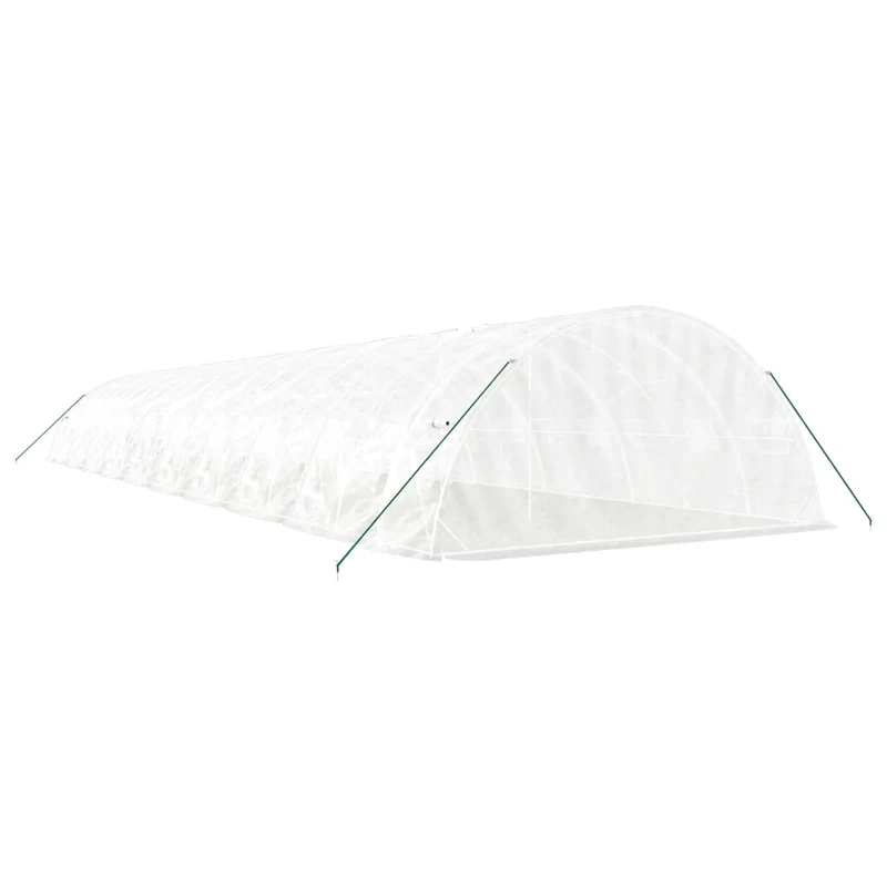 Serre tente abri plante fleur légumes avec cadre en acier 100 m² 20 x 5 x 2,3 m blanc 02_0044529