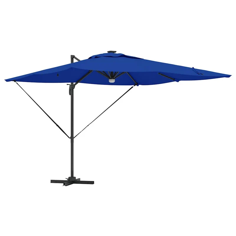 Parasol rectangulaire design moderne extérieur inclinable 286 x 284 x 270 cm en aluminium bleu 02_0058728