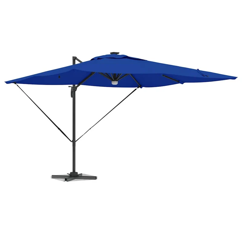 Parasol rectangulaire design moderne extérieur inclinable 286 x 284 x 270 cm en aluminium bleu 02_0058728