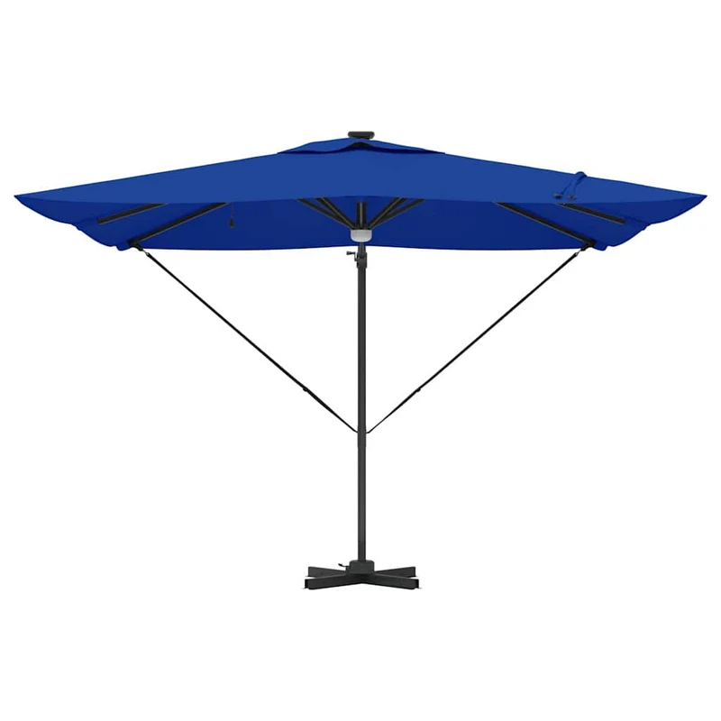 Parasol rectangulaire design moderne extérieur inclinable 286 x 284 x 270 cm en aluminium bleu 02_0058728