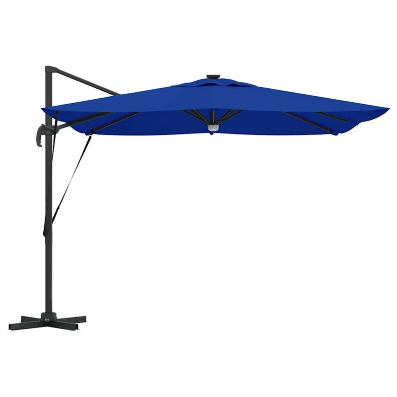 Parasol rectangulaire design moderne extérieur inclinable 286 x 284 x 270 cm en aluminium bleu 02_0058728