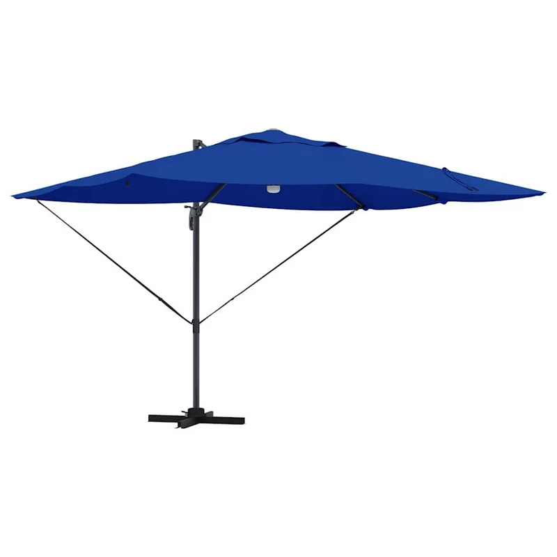 Parasol déporté inclinable et pivotant extérieur 351 x 250 x 253 cm en polyester azur 02_0058736