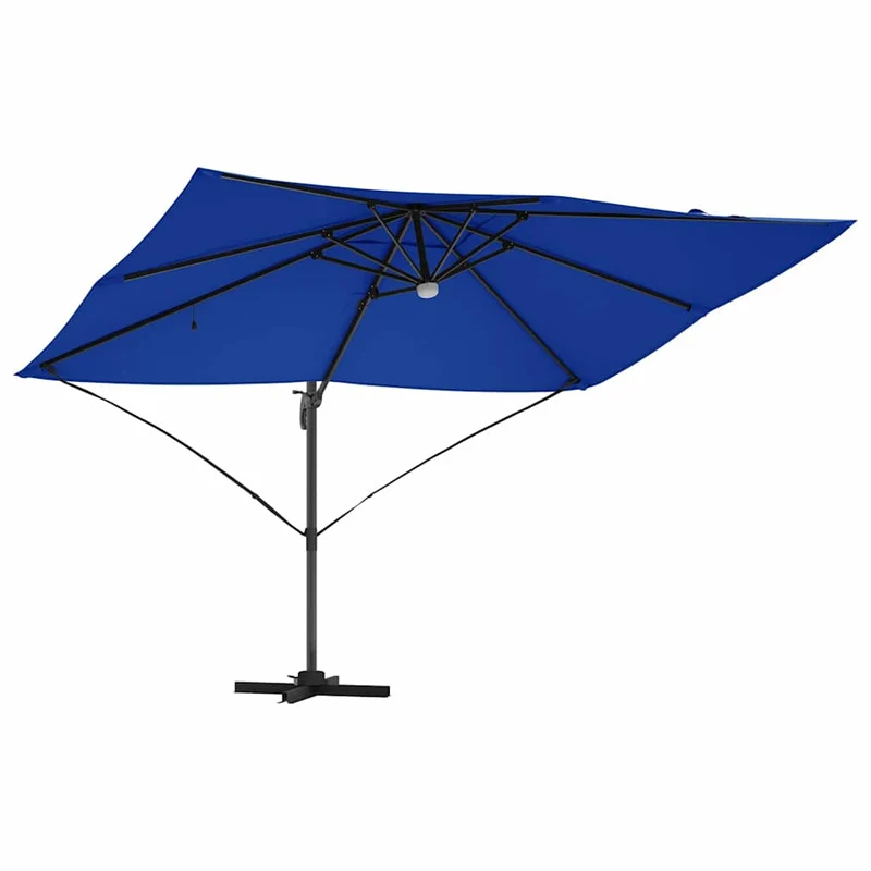 Parasol déporté inclinable et pivotant extérieur 351 x 250 x 253 cm en polyester azur 02_0058736