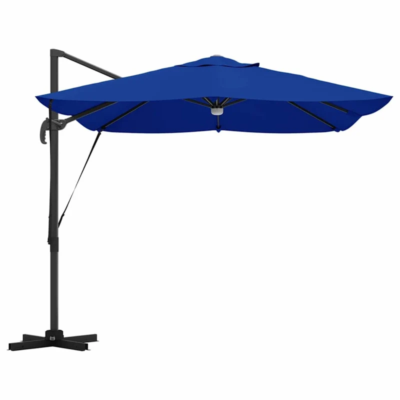 Parasol déporté inclinable et pivotant extérieur 351 x 250 x 253 cm en polyester azur 02_0058736