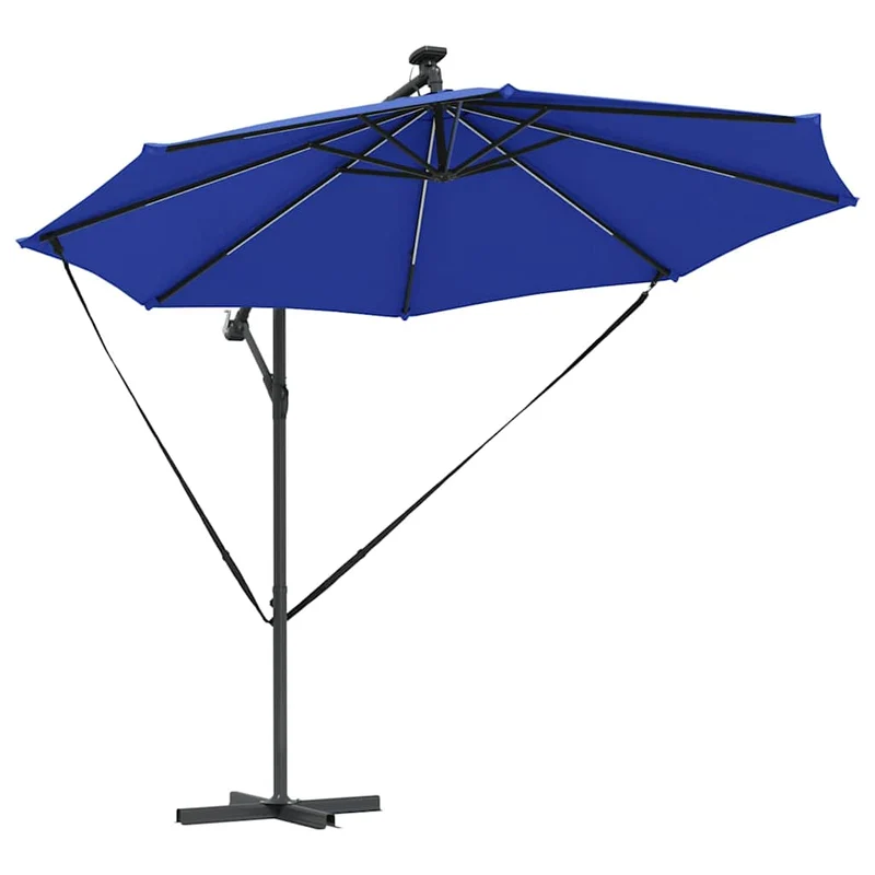 Parasol cantilever inclinable 294 x 294 x 248 cm en polyester azur 02_0058760