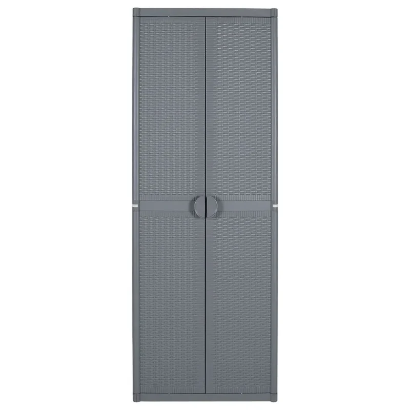 Armoire de rangement de jardin avec 4 étagères 65 x 45 x 172 cm design pratique en PP gris 02_0047404