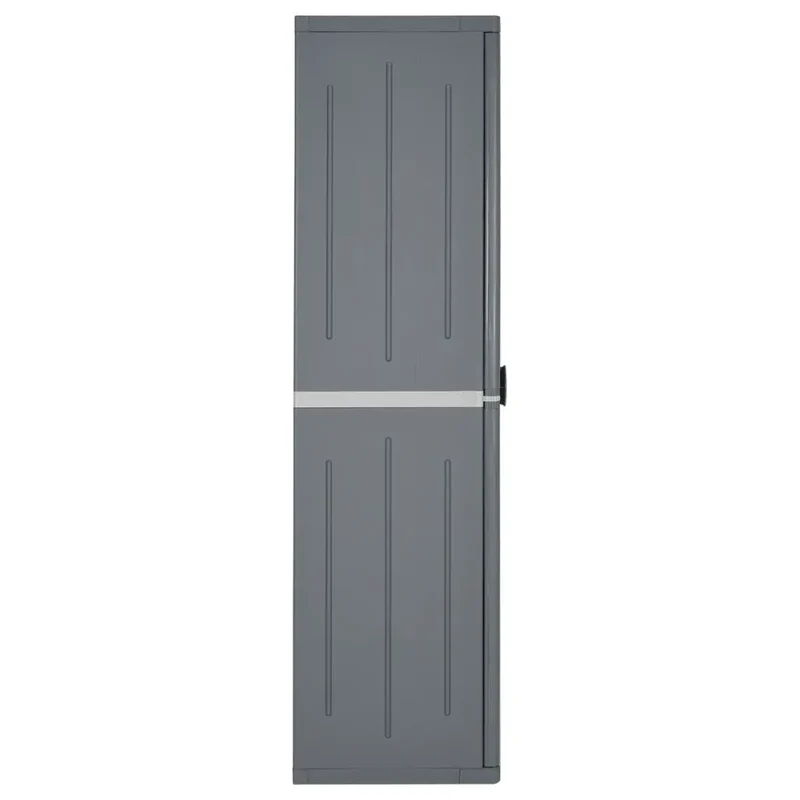 Armoire de rangement de jardin avec 4 étagères 65 x 45 x 172 cm design pratique en PP gris 02_0047404