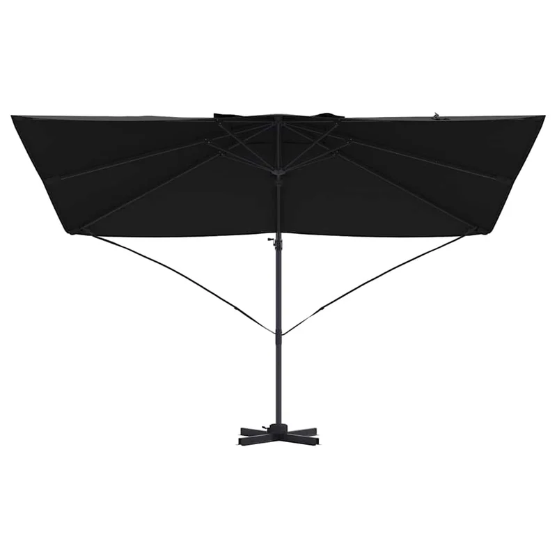 Parasol cantilever contemporain pivotable jardin 351 x 250 x 260 cm en polyester noir 02_0058719