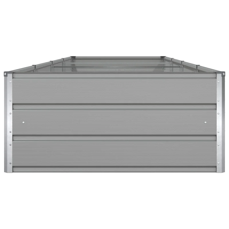 Jardinière rectangulaire moderne 195 x 100 x 45 cm design industriel extérieur en acier galvanisé gris clair 02_0059211