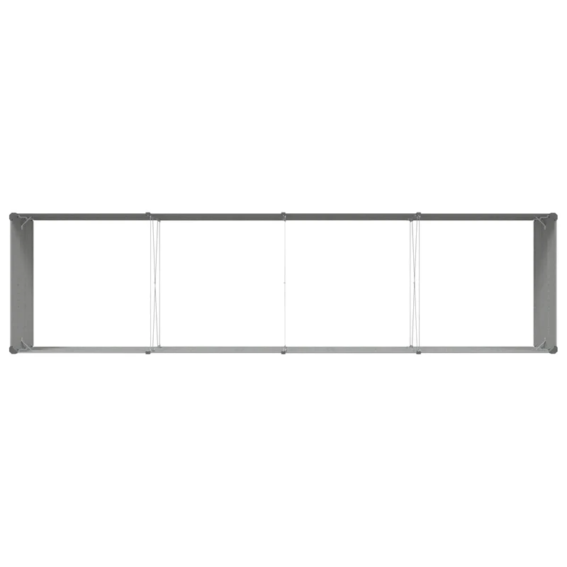 Jardinière rectangulaire moderne 195 x 100 x 45 cm design industriel extérieur en acier galvanisé gris clair 02_0059211