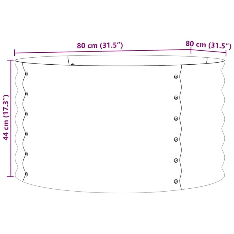 Lit de jardin surélevé minimaliste extérieur 80 x 80 x 44 cm durable en acier marron 02_0058960