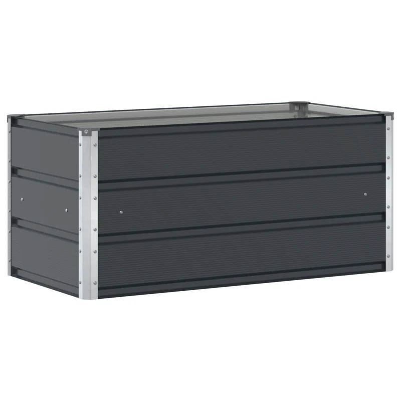Jardinière moderne polyvalente 100 x 50 x 45 cm en acier galvanisé anthracite 02_0059233