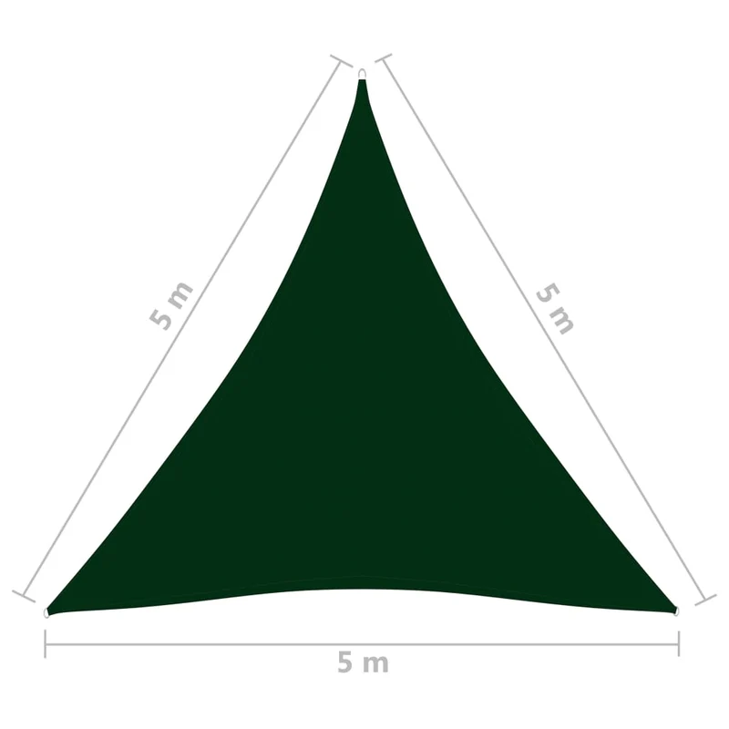 Voile toile d'ombrage parasol tissu oxford triangulaire 5 x 5 x 5 m vert foncé 02_0009910
