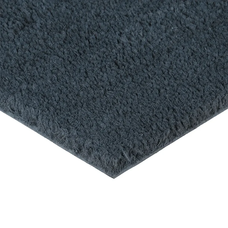 Tapis de porte touffeté intérieur extérieur 50 x 80 cm durable antidérapant style naturel en fibre de coco gris foncé 02_0046170