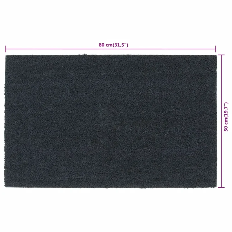 Tapis de porte touffeté intérieur extérieur 50 x 80 cm durable antidérapant style naturel en fibre de coco gris foncé 02_0046170