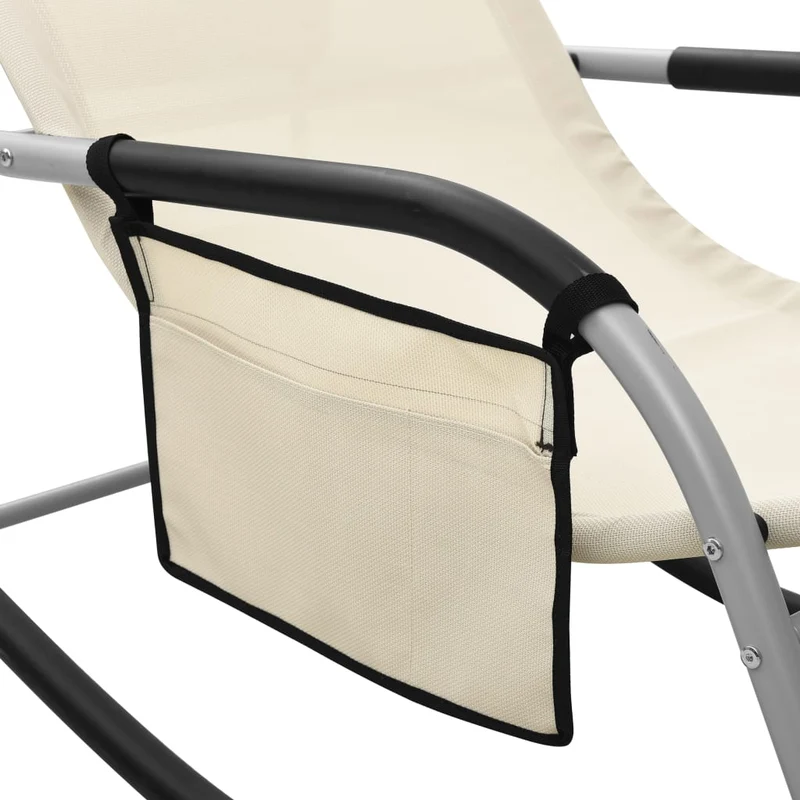 Lot de 2 transats chaise longue bain de soleil lit de jardin terrasse meuble d'extérieur textilène crème et gris 02_0012148