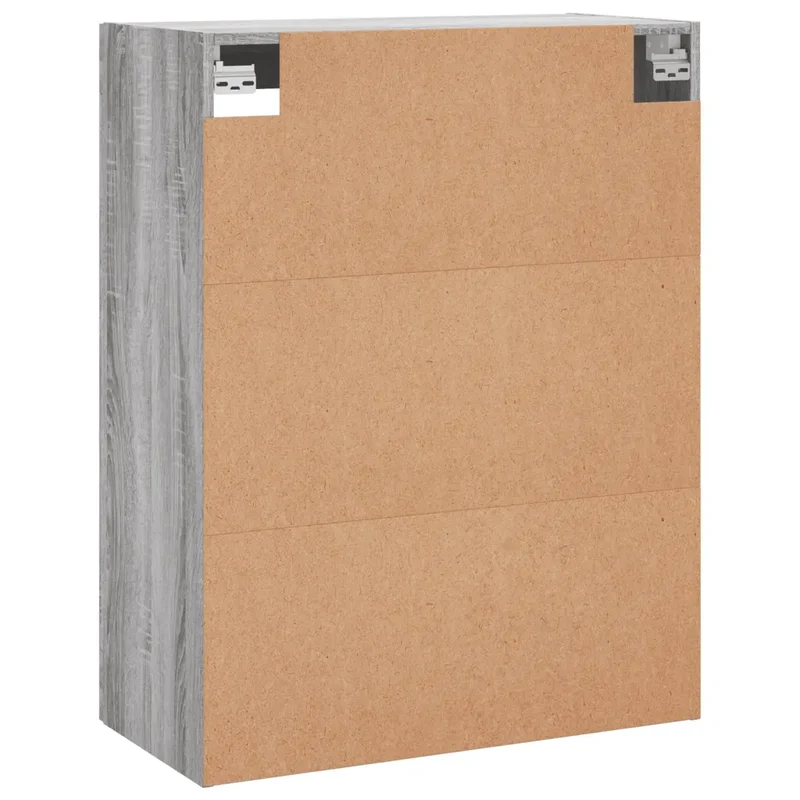 Lot de 2 armoires murales grand espace rangement polyvalent déco pratique 69,5 x 34 x 90 cm en bois sonoma gris 02_0055454