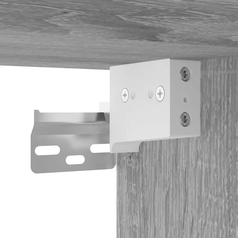 Lot de 2 armoires murales grand espace rangement polyvalent déco pratique 69,5 x 34 x 90 cm en bois sonoma gris 02_0055454