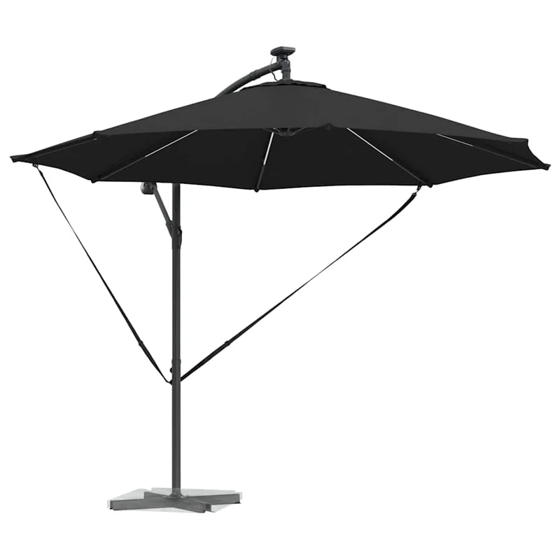 Parasol cantilever inclinable moderne 294 x 294 x 248 cm ombre durable jardin en polyester noir 02_0058759