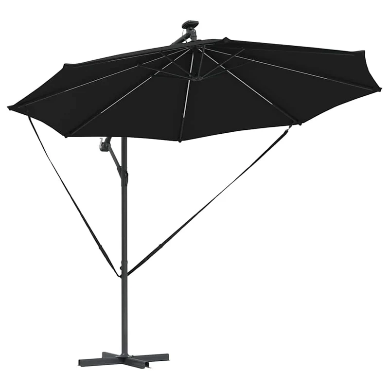 Parasol cantilever inclinable moderne 294 x 294 x 248 cm ombre durable jardin en polyester noir 02_0058759