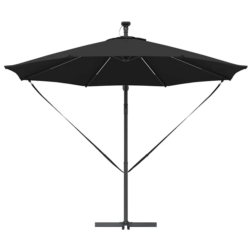 Parasol cantilever inclinable moderne 294 x 294 x 248 cm ombre durable jardin en polyester noir 02_0058759