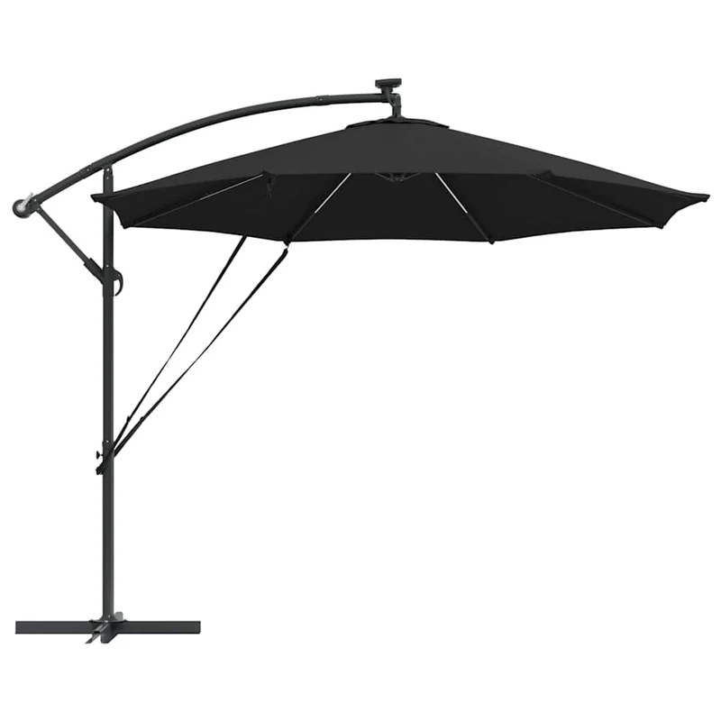 Parasol cantilever inclinable moderne 294 x 294 x 248 cm ombre durable jardin en polyester noir 02_0058759