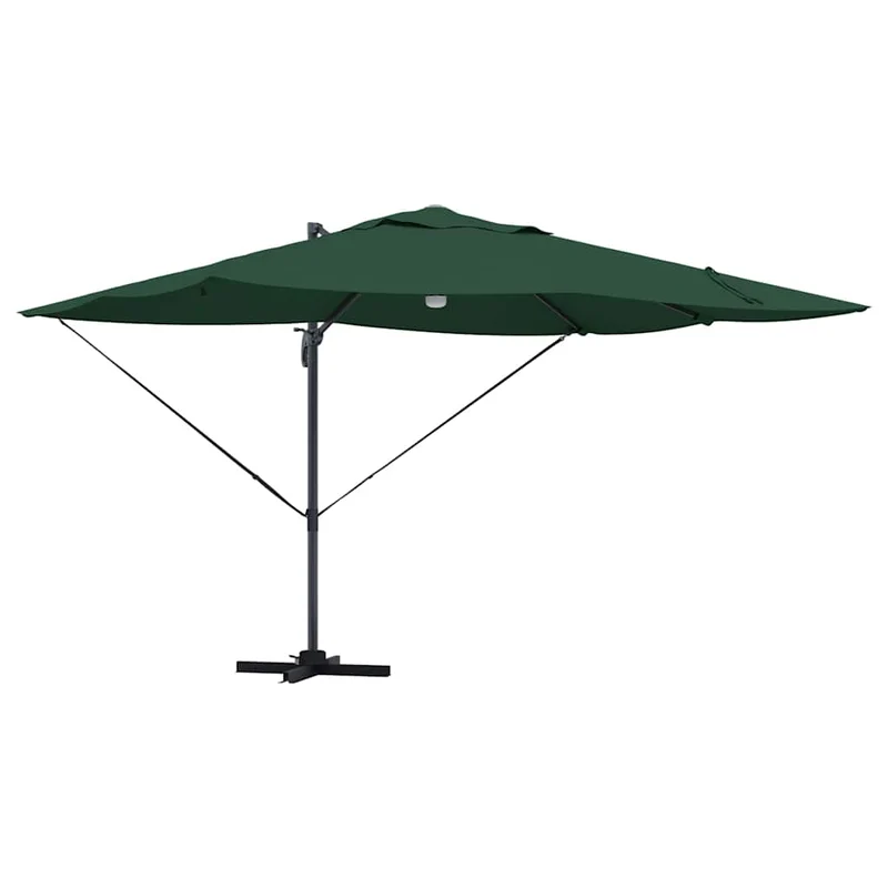 Parasol déporté inclinable et pivotant 351 x 250 x 253 cm design moderne terrasse en polyester vert 02_0058732