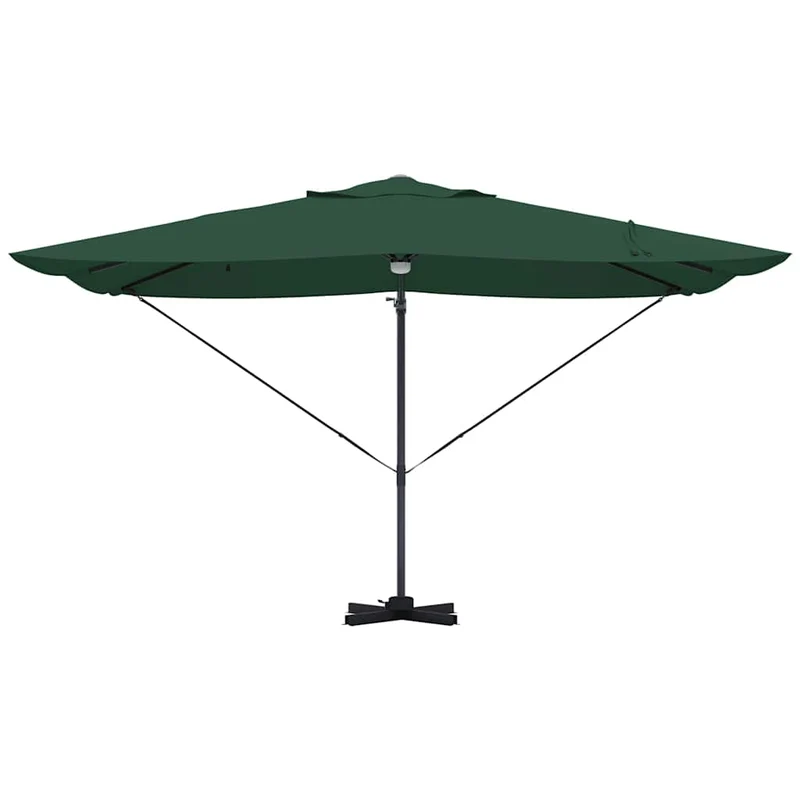 Parasol déporté inclinable et pivotant 351 x 250 x 253 cm design moderne terrasse en polyester vert 02_0058732