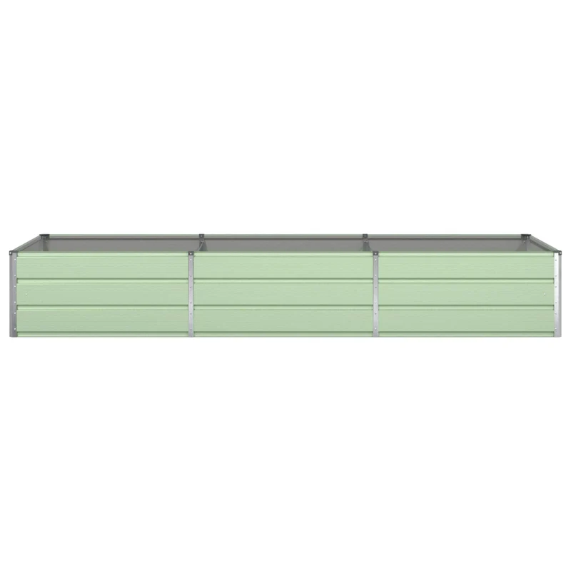 Jardinière moderne rectangulaire extérieure 195 x 100 x 45 cm en acier galvanisé vert pastel 02_0059288