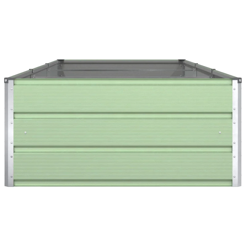 Jardinière moderne rectangulaire extérieure 195 x 100 x 45 cm en acier galvanisé vert pastel 02_0059288
