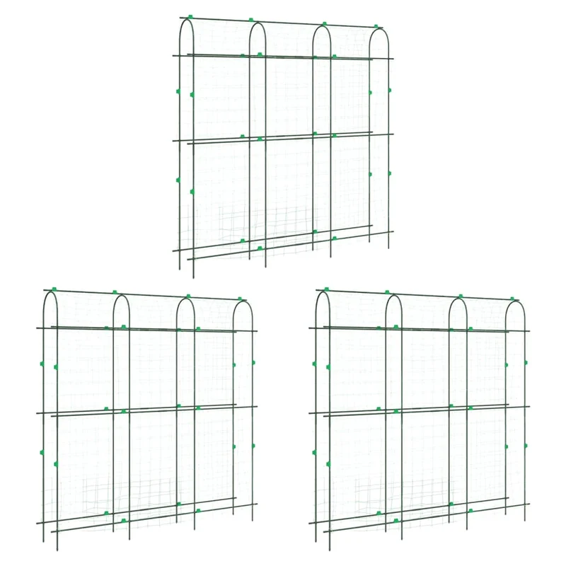 Treillis de jardin en U pour plantes grimpantes durable 181 x 31 x 182,5 cm en acier vert 02_0055609