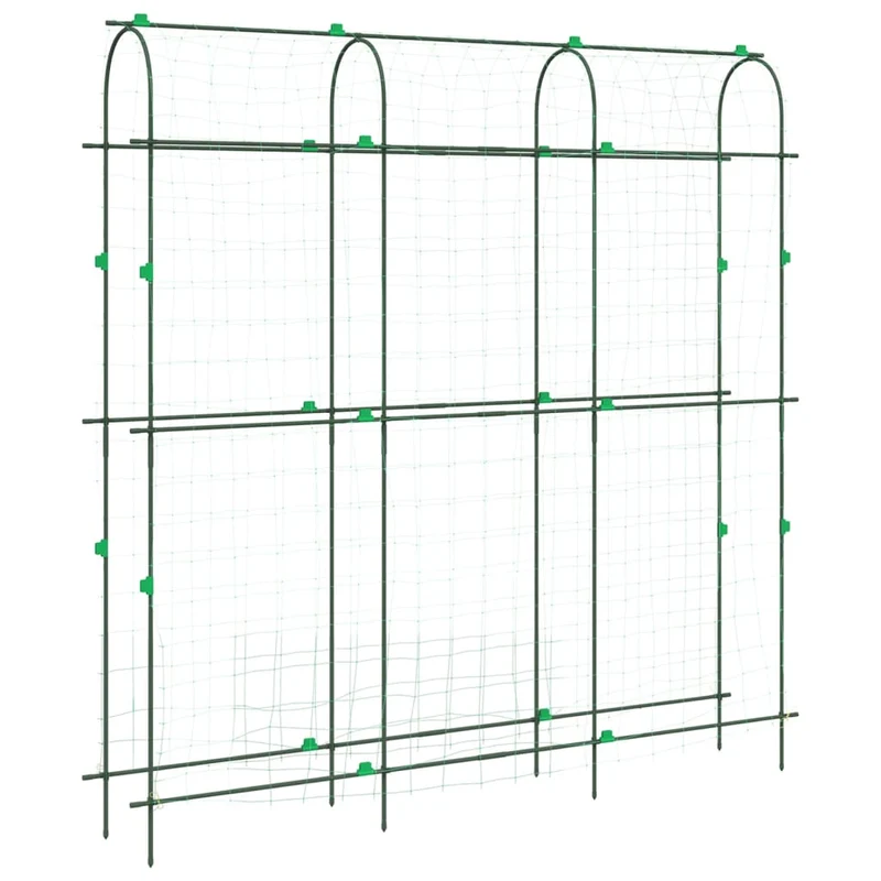 Treillis de jardin en U pour plantes grimpantes durable 181 x 31 x 182,5 cm en acier vert 02_0055609