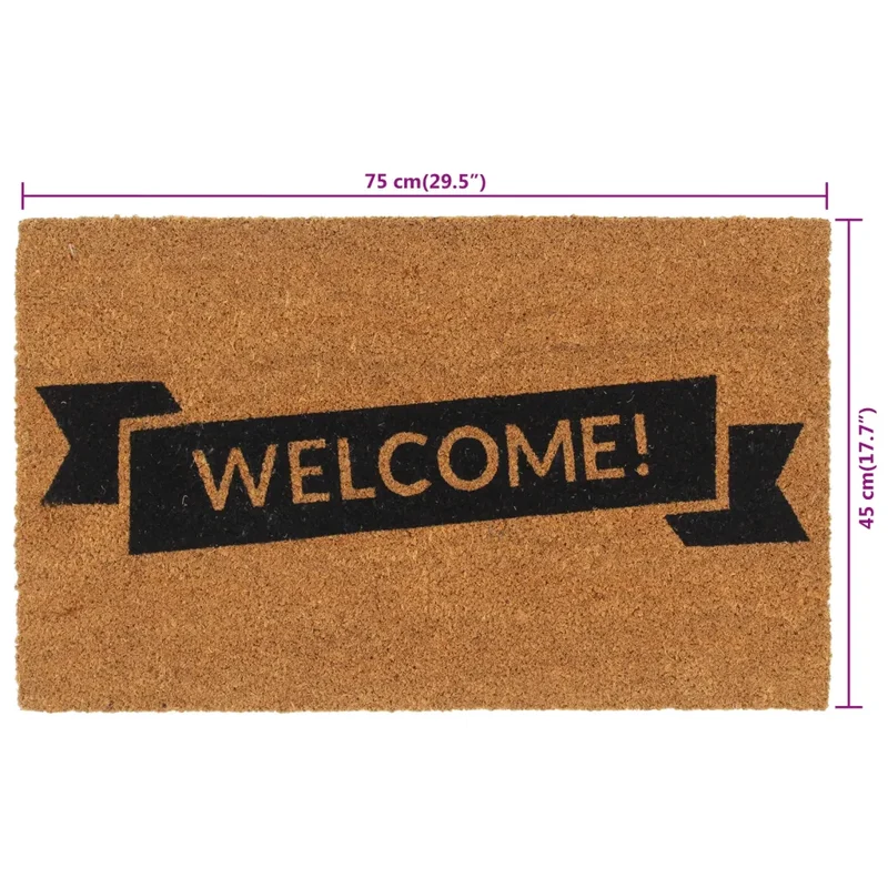 Tapis de porte naturel 45 x 75 cm support antidérapant durable intérieur extérieur en fibre de coco naturel 02_0046184