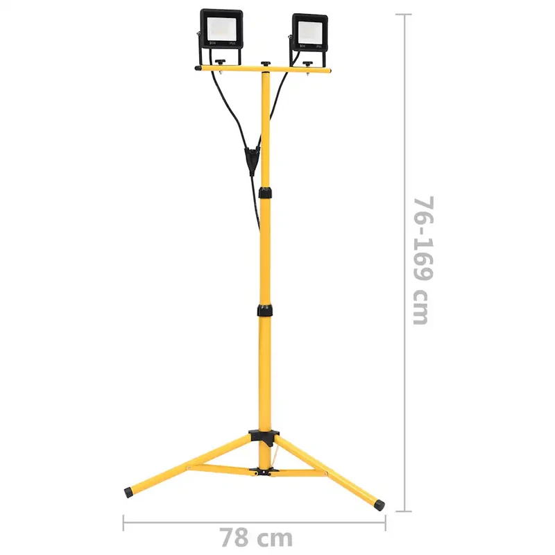 Projecteur à LED avec trépied réglable 78 x 78 x 169 cm éclairage puissant 4200 lm moderne en aluminium noir 02_0046114