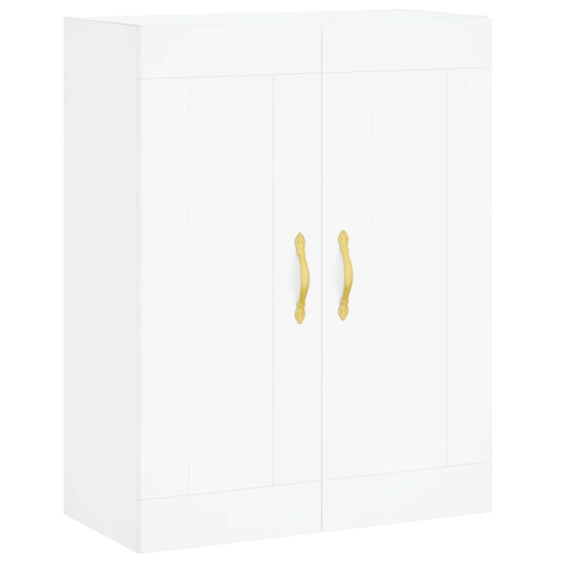 Lot de 2 armoires murales blanches design pratique espace rangement 69,5 x 34 x 90 cm en bois blanc 02_0055497