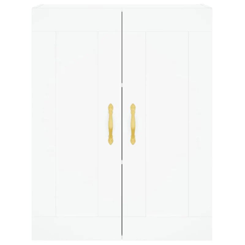 Lot de 2 armoires murales blanches design pratique espace rangement 69,5 x 34 x 90 cm en bois blanc 02_0055497