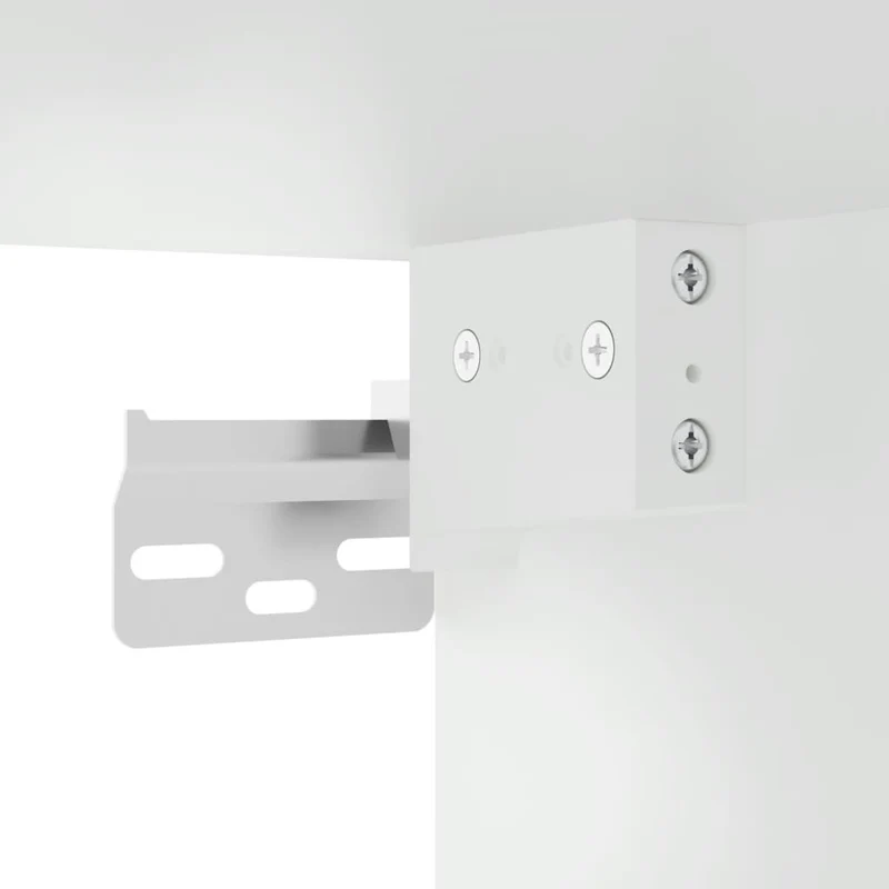 Lot de 2 armoires murales blanches design pratique espace rangement 69,5 x 34 x 90 cm en bois blanc 02_0055497