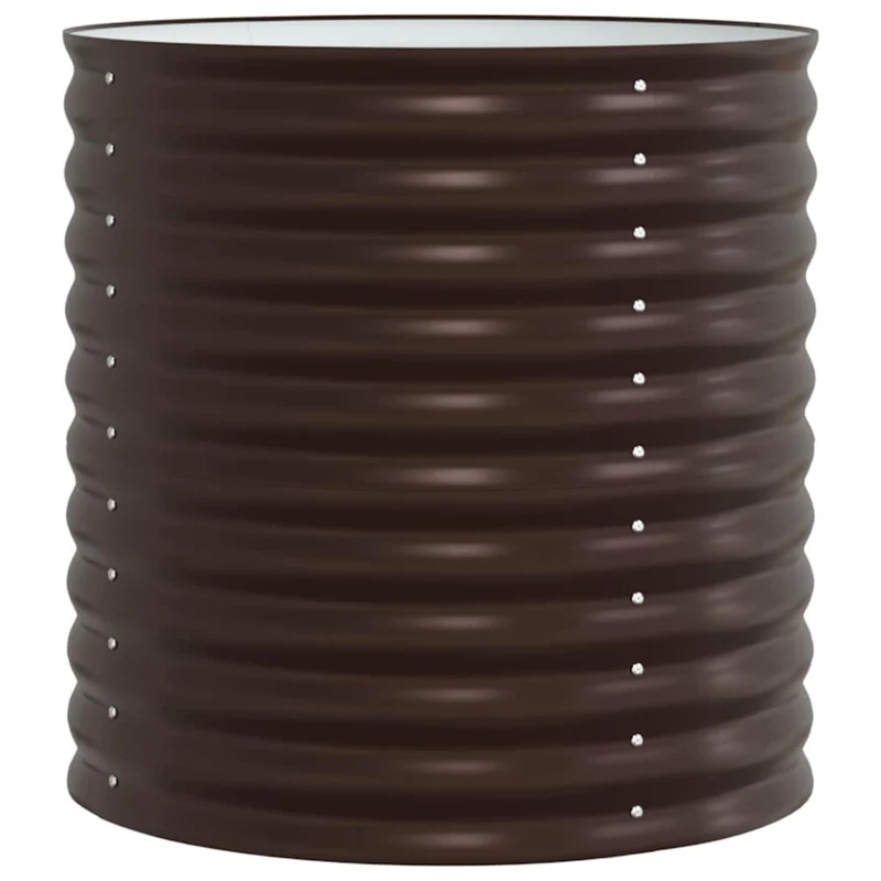 Jardinière surélevée moderne 80 x 80 x 81 cm durable extérieur minimaliste chic en acier marron 02_0058916