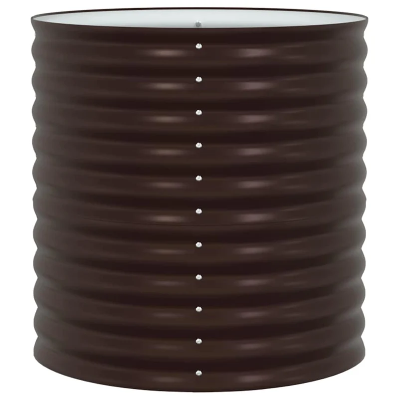 Jardinière surélevée moderne 80 x 80 x 81 cm durable extérieur minimaliste chic en acier marron 02_0058916