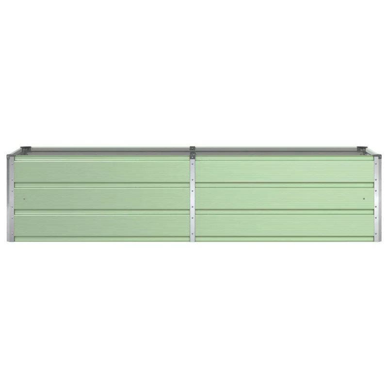 Jardinière moderne en acier galvanisé 195 x 50 x 45 cm facile à installer pour extérieur jardin terrasse en acier galvanisé vert pastel 02_0059277