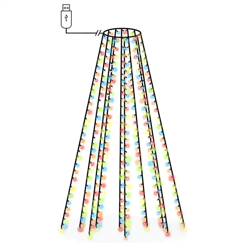 Guirlande lumineuse décorative pour sapin de Noël 250 cm 250 LED colorées ambiance cosy en PVC multicolore 02_0046780