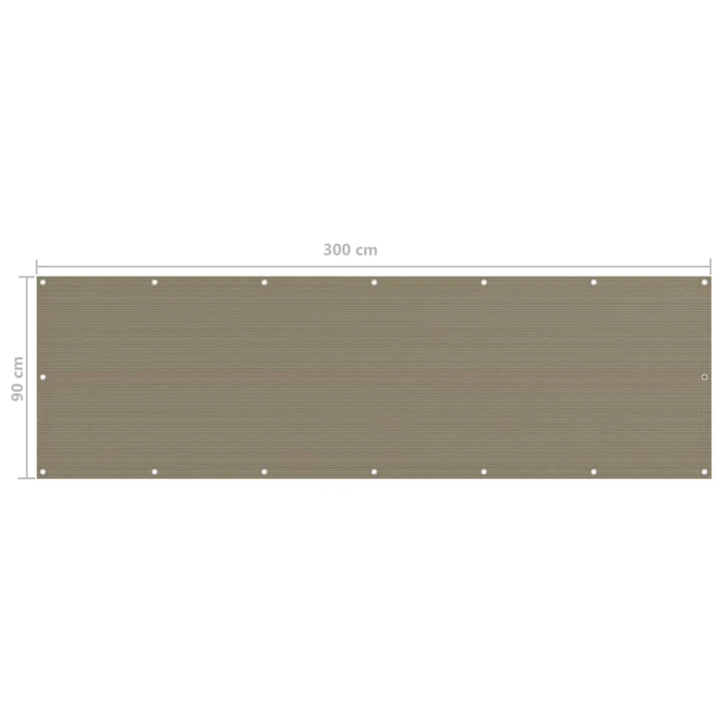 Écran de balcon brise pare vue protection confidentialité taupe 90 x 300 cm PEHD 02_0010389