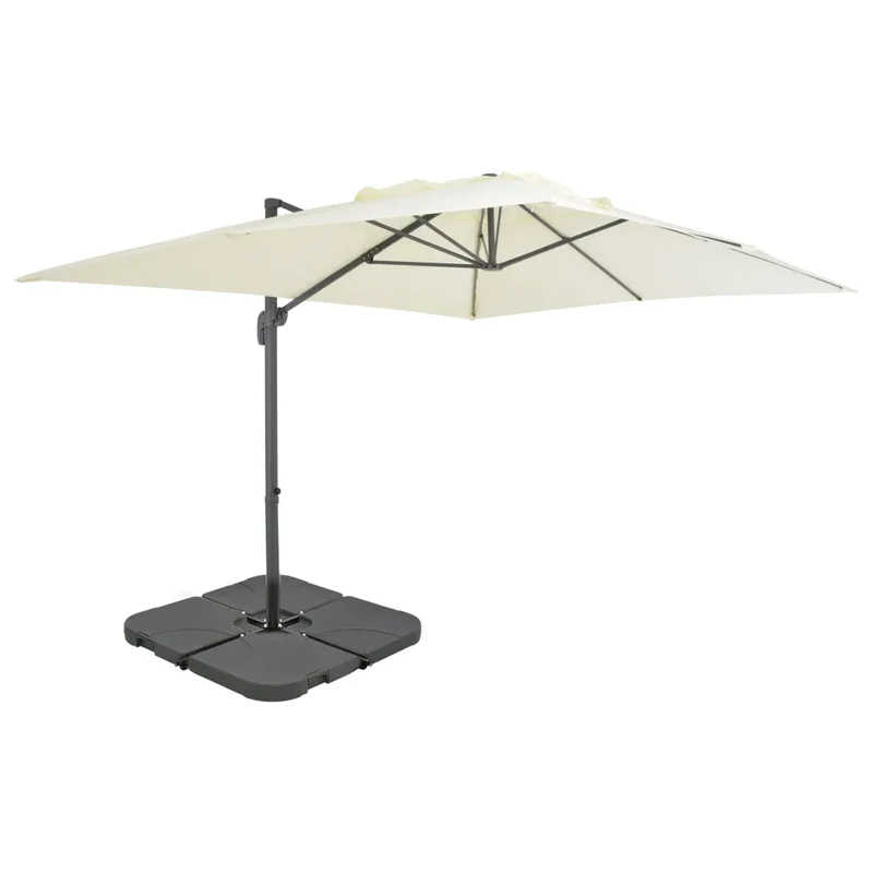 Parasol de jardin inclinable 4 x 3 x 2,68 m fonctionnel et robuste design contemporain en aluminium sable 02_0046364
