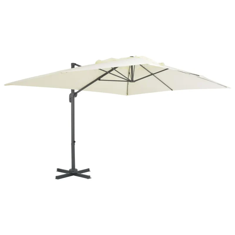 Parasol de jardin inclinable 4 x 3 x 2,68 m fonctionnel et robuste design contemporain en aluminium sable 02_0046364