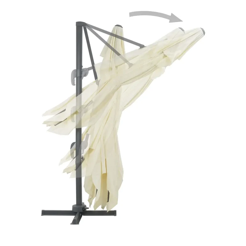 Parasol de jardin inclinable 4 x 3 x 2,68 m fonctionnel et robuste design contemporain en aluminium sable 02_0046364