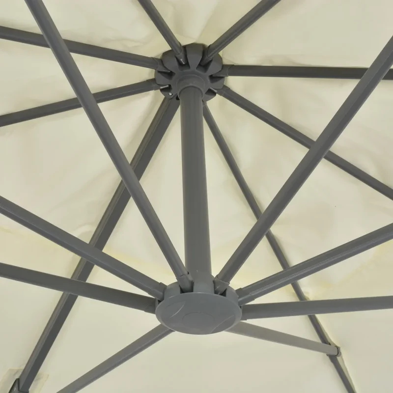 Parasol de jardin inclinable 4 x 3 x 2,68 m fonctionnel et robuste design contemporain en aluminium sable 02_0046364