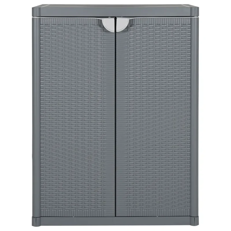 Armoire de rangement de jardin 65 x 45 x 88 cm avec 2 étagères design élégante en PP gris 02_0047403