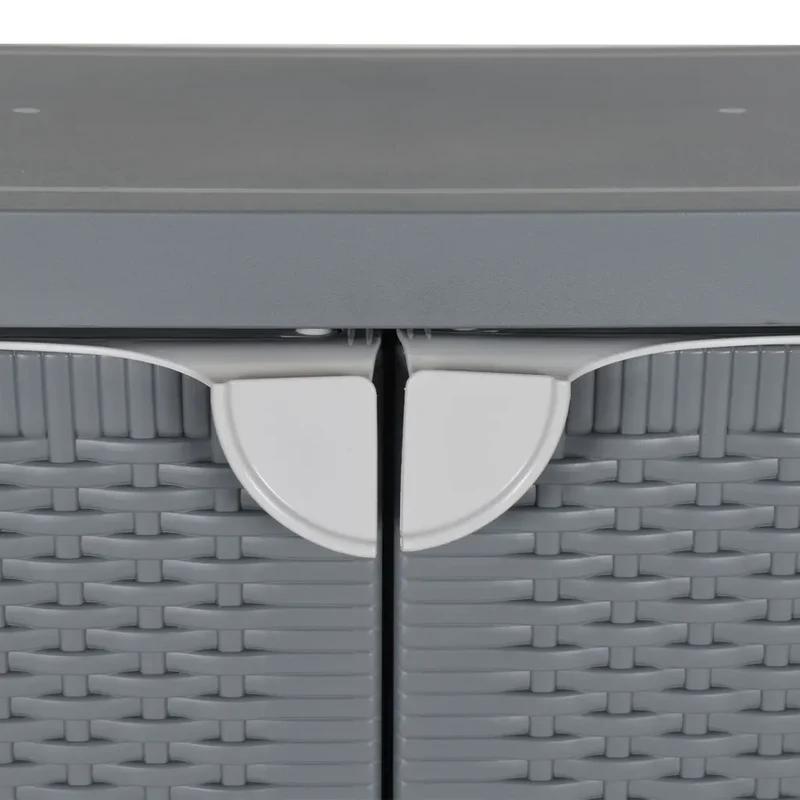 Armoire de rangement de jardin 65 x 45 x 88 cm avec 2 étagères design élégante en PP gris 02_0047403