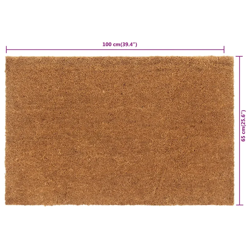 Tapis de porte naturel antidérapant 65 x 100 cm durable intérieur extérieur en fibre de coco naturel 02_0046156