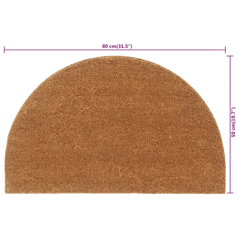 Tapis de porte naturel demi-rond 50 x 80 cm support antidérapant durable extérieur en fibre de coco naturel 02_0046153